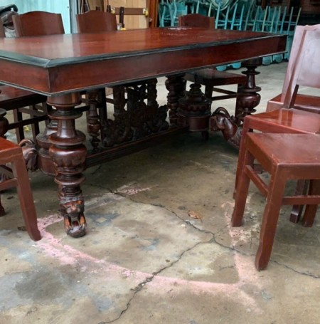 Bộ Bàn Ghế Chân Sư Tử Xưa Giá Rẻ 