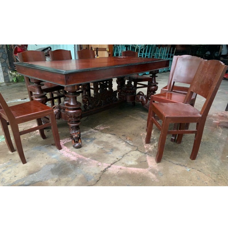 Bộ Bàn Ghế Chân Sư Tử Xưa Giá Rẻ 