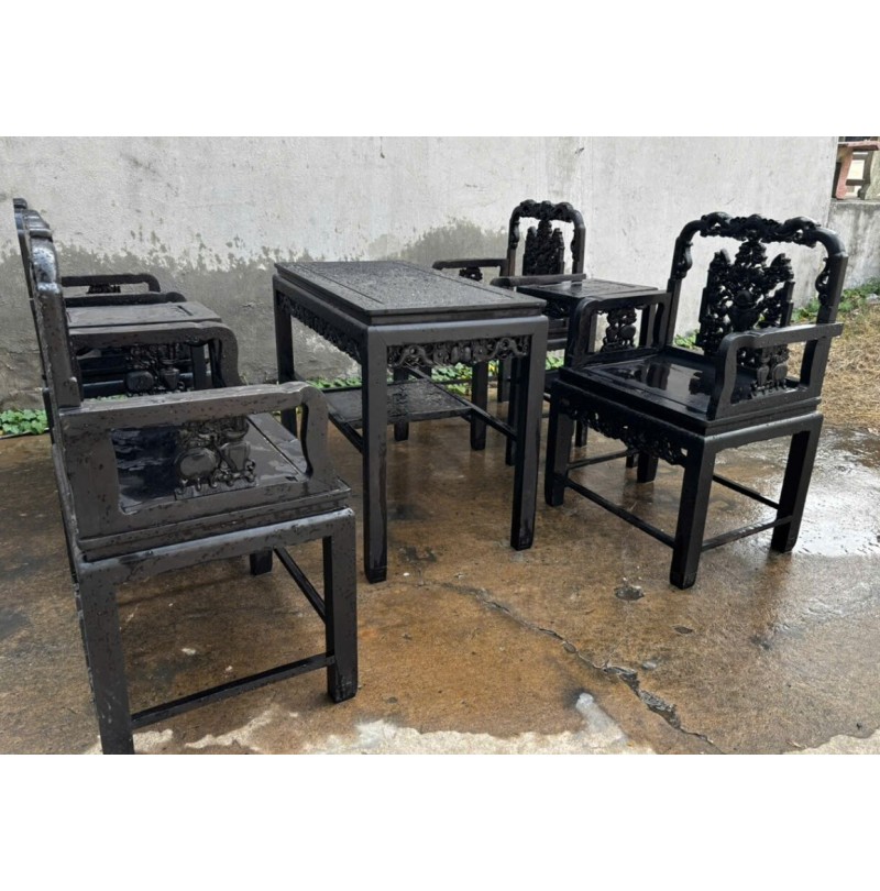 Bộ Móc Tàu Gỗ Gụ Hàng Đẹp Đục Sắc Nét 