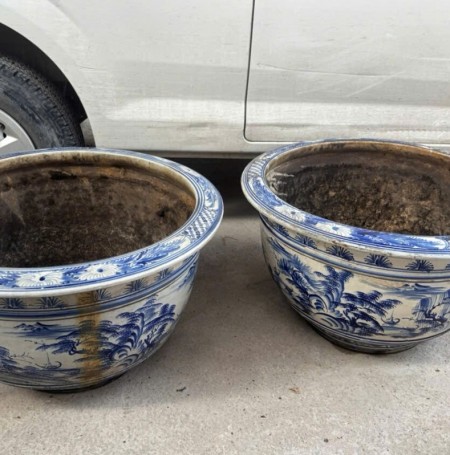 CẶP CHẬU SỨ TRỒNG CÂY TRANG TRÍ (HÀNG THANH LÝ)