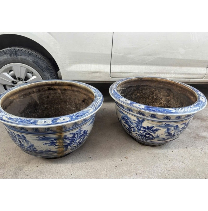 CẶP CHẬU SỨ TRỒNG CÂY TRANG TRÍ (HÀNG THANH LÝ)