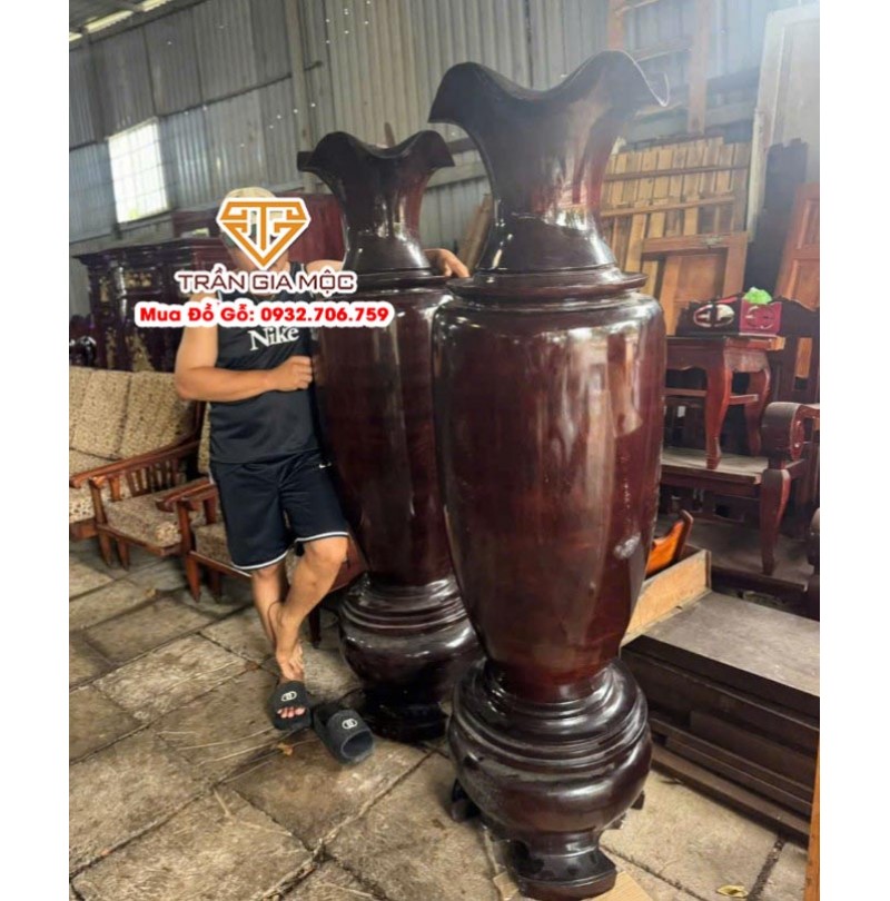 Cặp lục Bình Gỗ Gõ Mật Thanh Lý Giá Rẻ 
